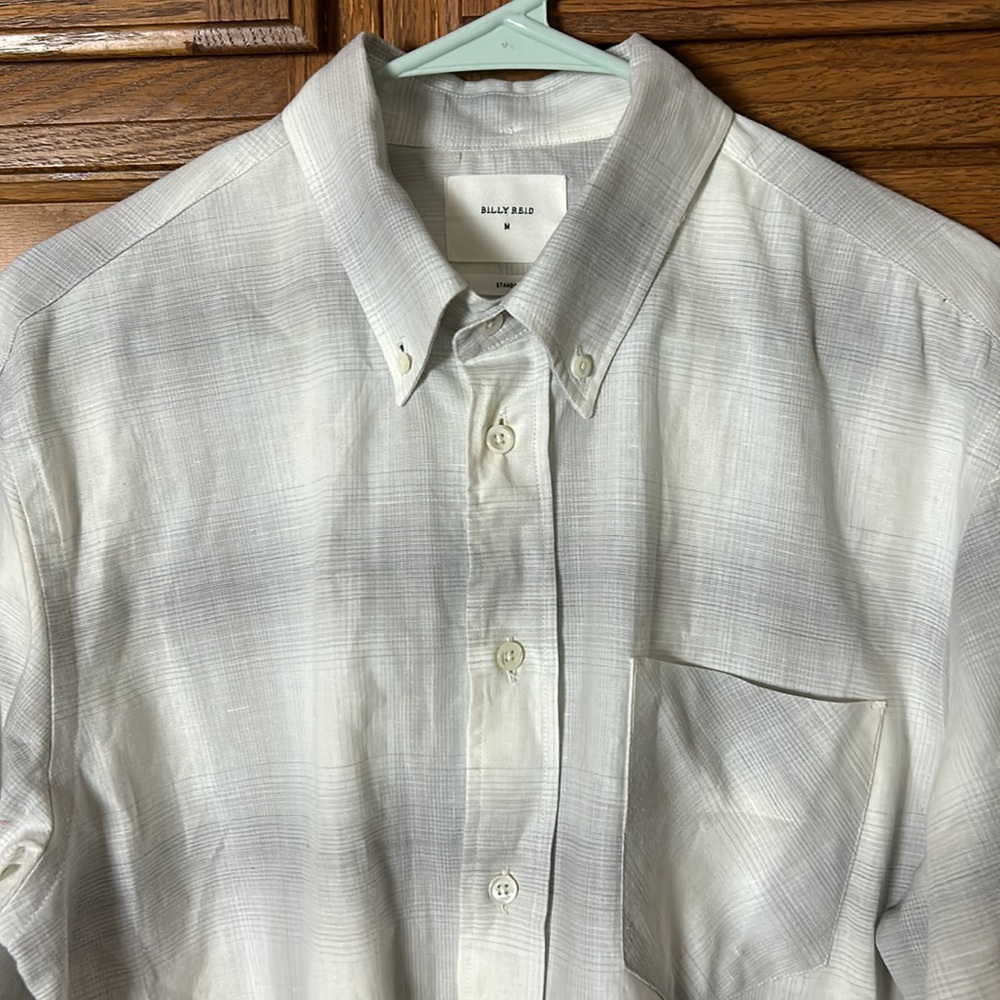 Billy Reid Tuscumbia Cotton/Linen Button Down Standard Fit Shirt